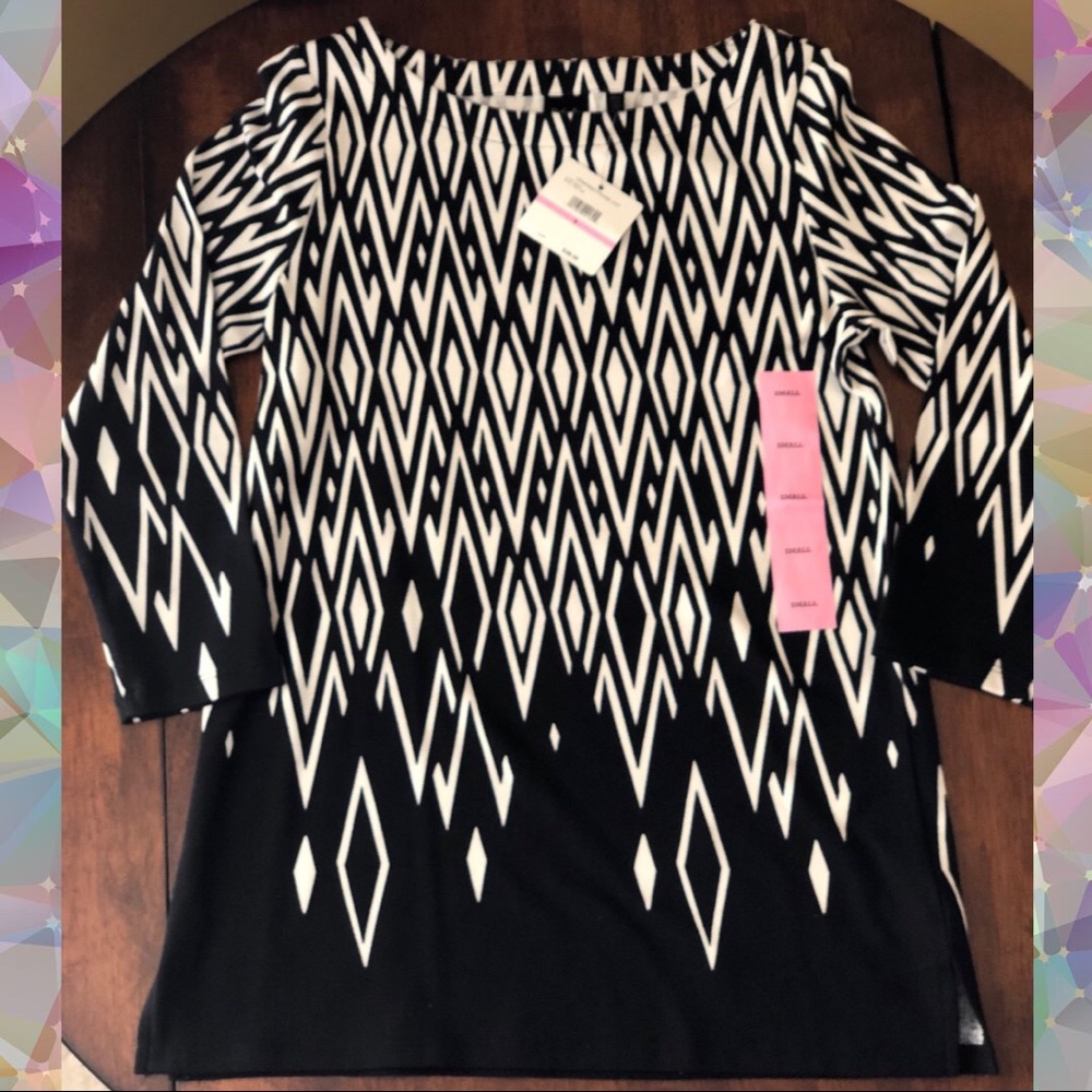 (NWT) RAFAELLA  Black & White Top